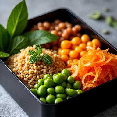 Веганский бенто Киото с тофу агэдаси